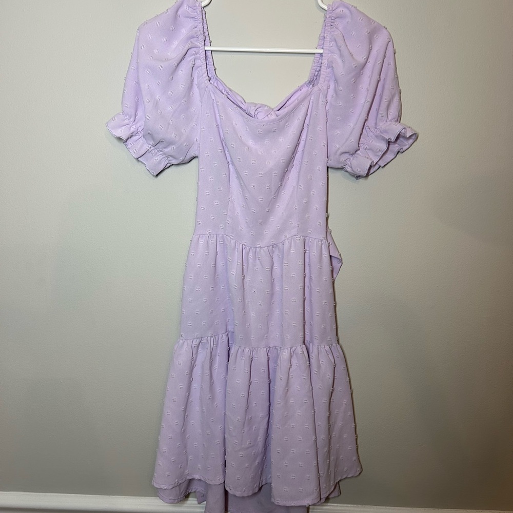 Lavender Puff Sleeve Dress